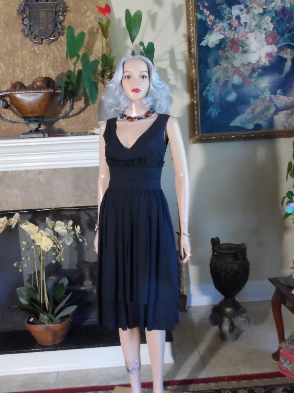 Prada Black Cotton Sleeveless Midi Dress Size IT 42 / US 6